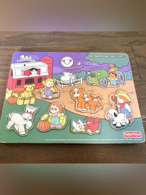 Fisher Price Little People “Old MacDonald Had a Farm” Wooden Sound/ Light Puzzle